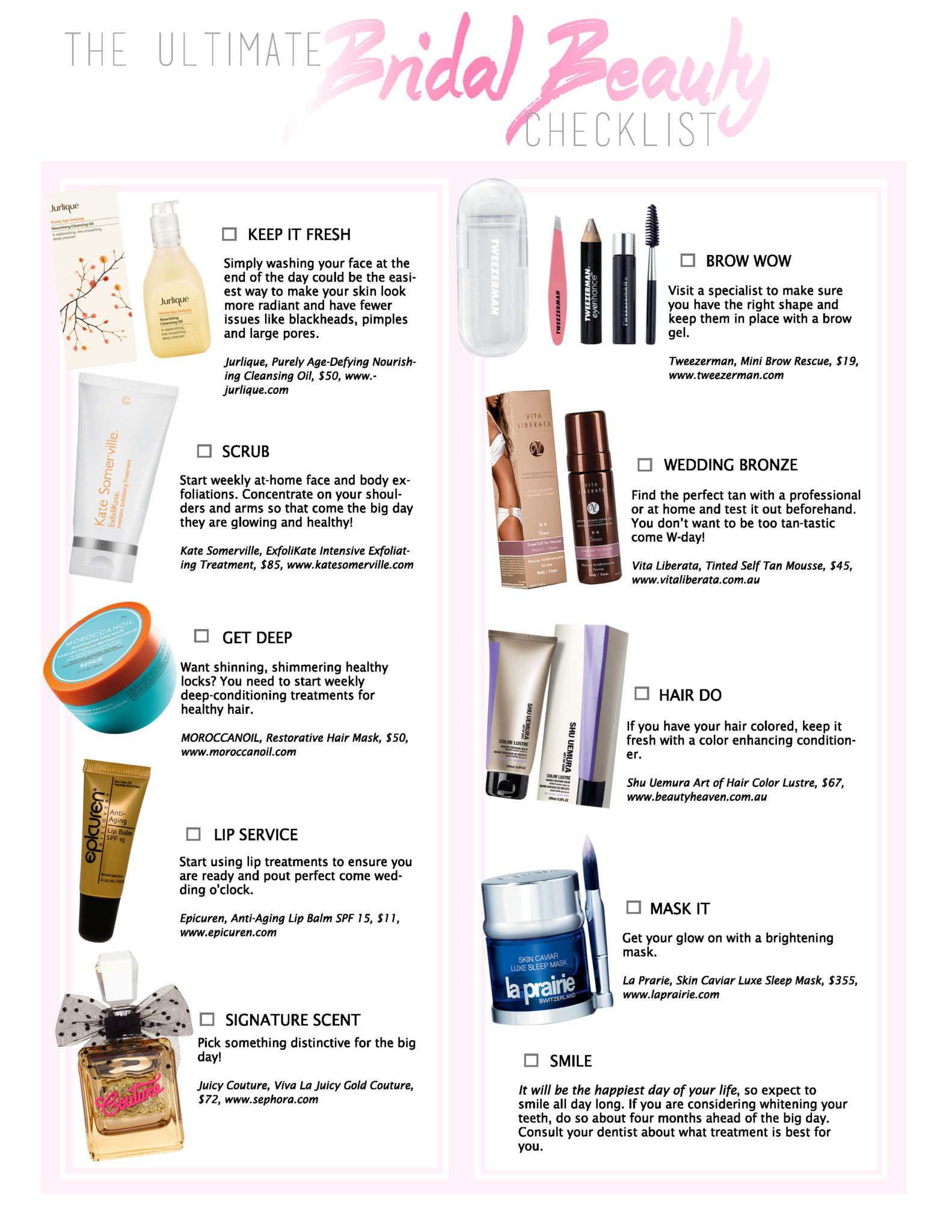 The Ultimate Bridal Beauty Checklist – RETREAT Magazine